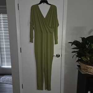 Green Ribbed Jumpsuit